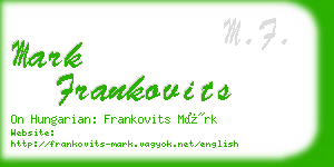 mark frankovits business card